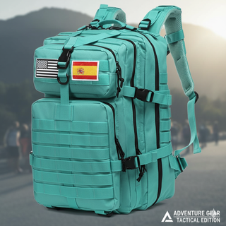 Mochila Táctica Militar 50L Turquesa + 2 Parches