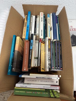 Caja con libros variados