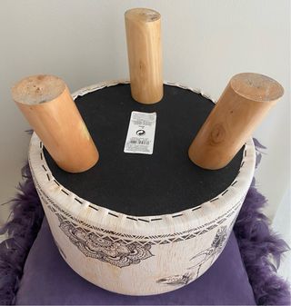 Taburete otomana redonda de estilo bohemio