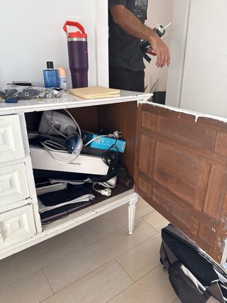 Cómoda antigua blanca madera