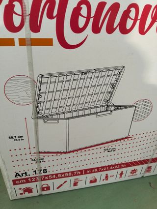 Arcón de jardín Toomax Portonovo 350 L marrón con cojín