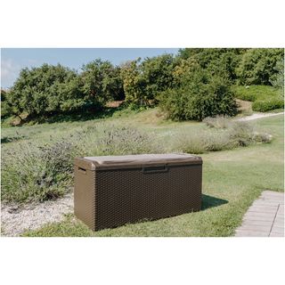 Arcón de jardín Toomax Portonovo 350 L marrón con cojín
