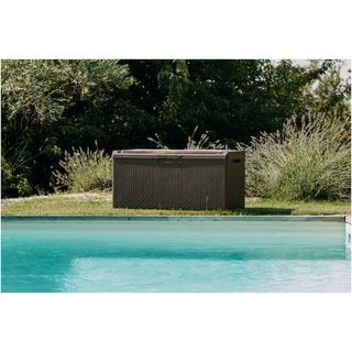 Arcón de jardín Toomax Portonovo 350 L marrón con cojín