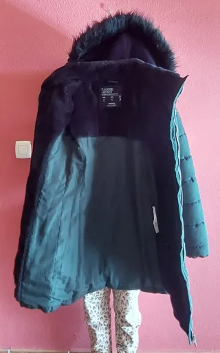 Abrigo acolchado verde oscuro