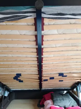 Cama canapé 150 cm, cabecero y 2 mesitas