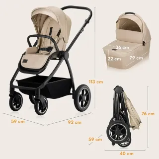 Cochecito 2 en 1 Lionelo Meril Beige 0-22 kg