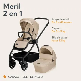 Cochecito 2 en 1 Lionelo Meril Beige 0-22 kg