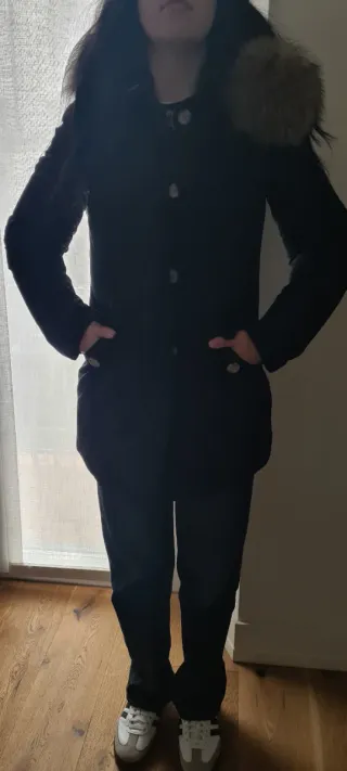 Parka Woolrich donna nera con cappuccio