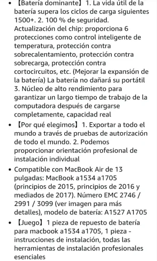 Batería SNSYIY para MacBook