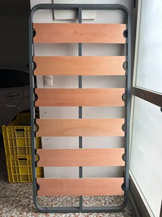 Somier metálico con lamas de madera