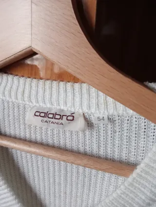 Maglione Vintage V-Neck Verde Bianco