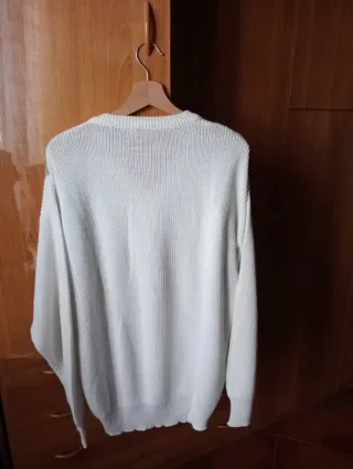 Maglione Vintage V-Neck Verde Bianco