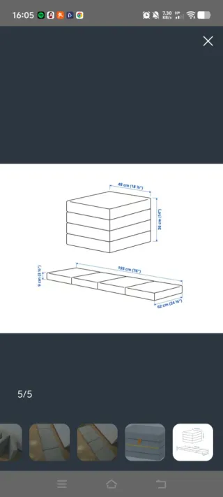 Colchón plegable Ikea