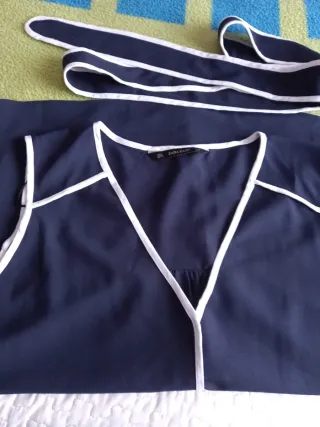 Blusa Zara azul mujer