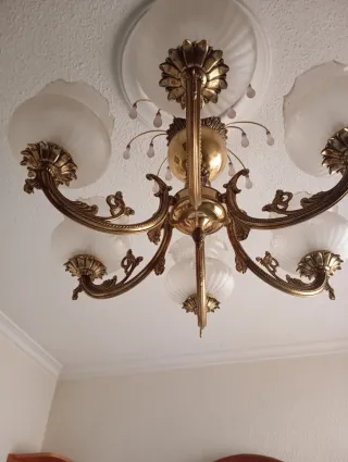 Lámpara de techo vintage dorada