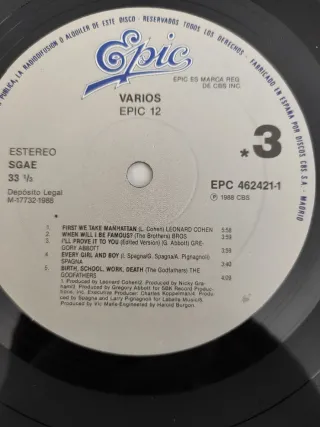 Vinilo LP Epic 12 - Varios Artistas