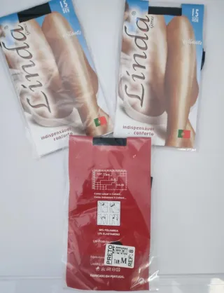 3 Collants Linda 15 DEN Novos tamanho S e M