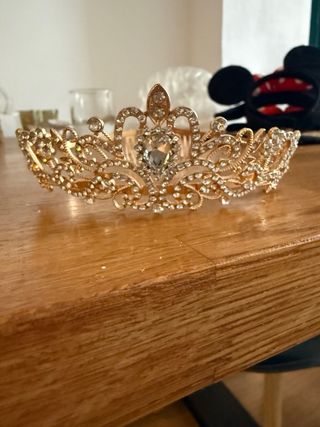 Tiara/Diadema de Brillos Dorada y Plateada