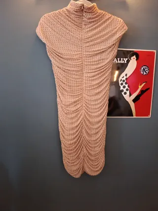 Vestido mini Zara rosa con pedrería