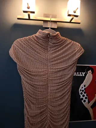 Vestido mini Zara rosa con pedrería