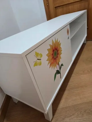 Mesa TV 135x50 cm Blanca