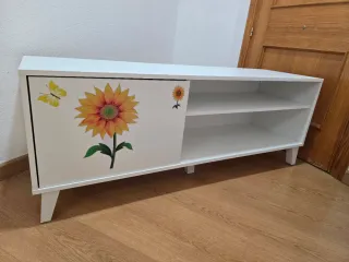 Mesa TV 135x50 cm Blanca