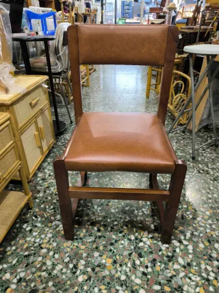 Juego 4 Sillas Comedor Piel y Madera