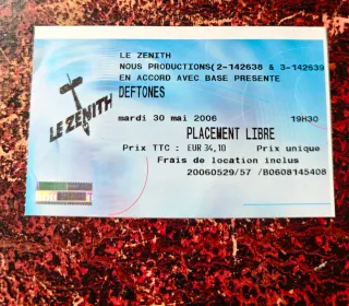 Entrada Deftones Le Zenith 2006