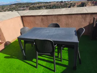 Mesa y 4 sillas exterior terraza
