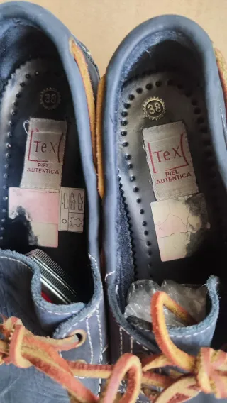 Mocasines de piel azul T 38
