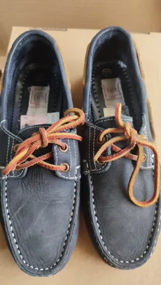 Mocasines de piel azul T 38