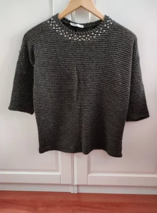 Jersey gris con tachuelas, Talla S