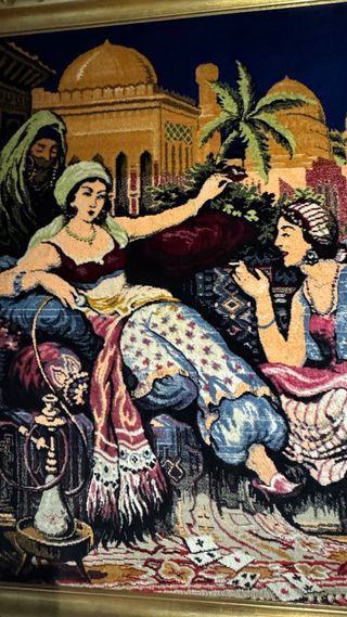 Tapiz decorativo estilo oriental enmarcado