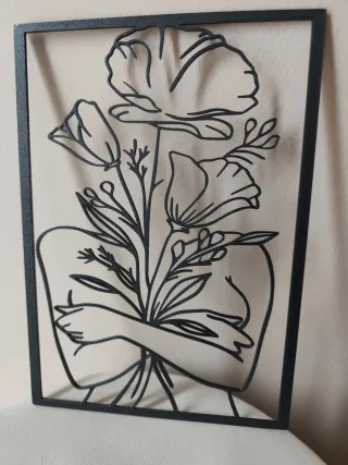 Arte da parete Donna & Fiori in pla