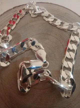 Cadena de plata estilo ancla