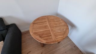 Mesa comedor extensible redonda teca Sklum Pira
