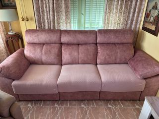 Sofá modular rosa de tela