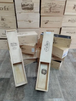 Lote 10 cajas de madera con tapa