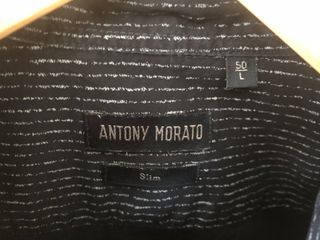 Camisa Antony Morato azul y gris