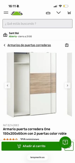 Armario corredero One 150x200cm