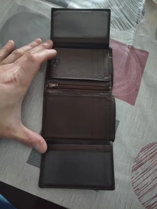 Cartera Billetera Marrón Cuero