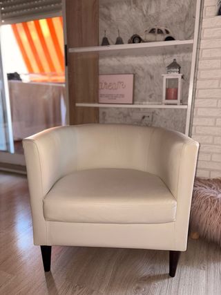 Sillón moderno cuero blanco