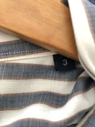 Camisa de rayas azul y blanca para hombre