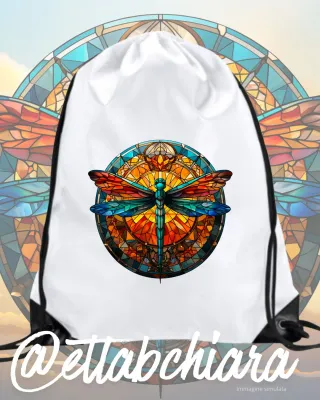 Sacca con stampa libellula vetrata