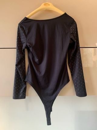 Body nero con strass tg S