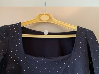 Body nero con strass tg S