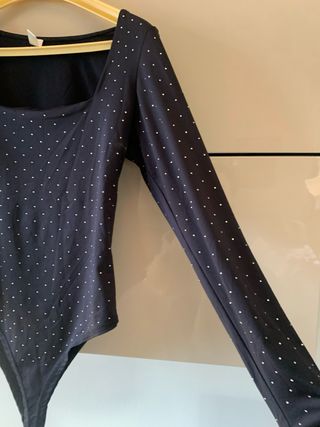 Body nero con strass tg S