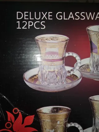 Juego 6Vasos y platos Té Turco Elegantes