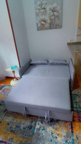 Sofá Cama Gris Tela