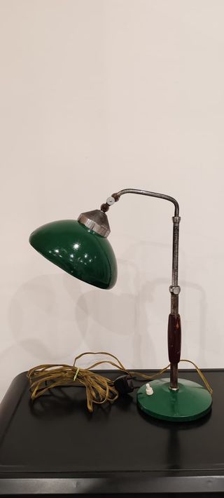 Lampada ministeriale vintage metallo legno